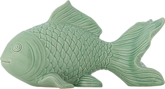 Dekorationsfigur Steingut Sukey Grün – Bloomingville Unikat Fisch