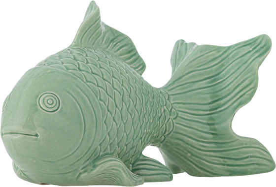 Dekorationsfigur Steingut Sukey Grün – Bloomingville Unikat Fisch