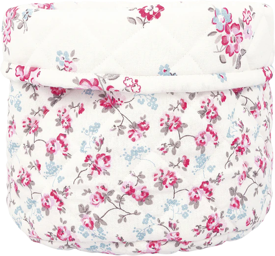 Brotkorb Stoff Greengate Elsy Weiß Floral Baumwolle