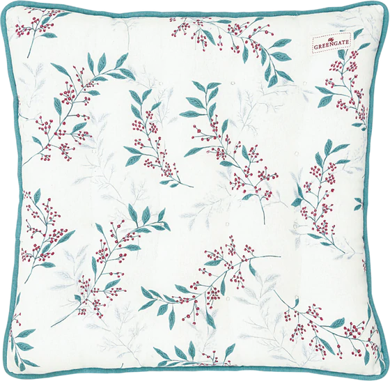 Sitzkissen Greengate Julani Weiß Floral 40x40 Baumwolle