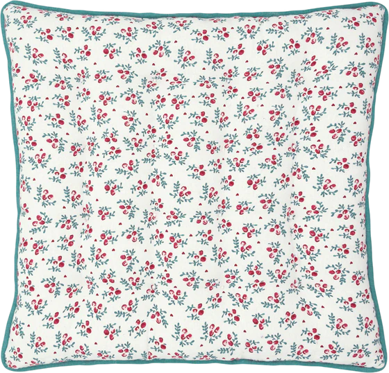 Sitzkissen Greengate Julani Weiß Floral 40x40 Baumwolle