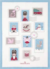Küchenhandtuch Greengate Xmas Letter Weiß Baumwolle Saugstark