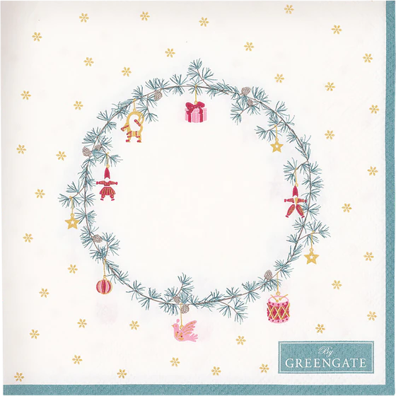 Papierservietten Greengate Juana Weiß 20 Stk – Saugstark & Nachhaltig