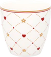 Kleine Latte-Tasse Greengate Clarina Herz Weiß Steinzeug