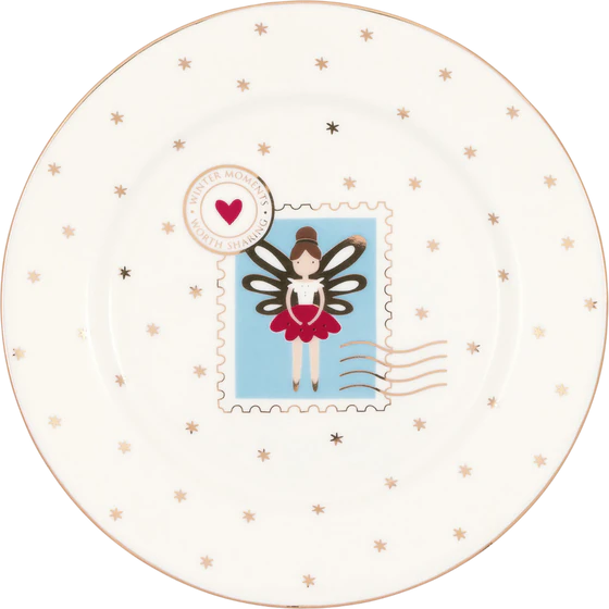 Dessertteller Greengate Cindarella Xmas Weiß – Steinzeug spülmaschinenfest