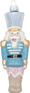 Weihnachtsbaumschmuck Greengate Nussknacker Glas hellblau groß