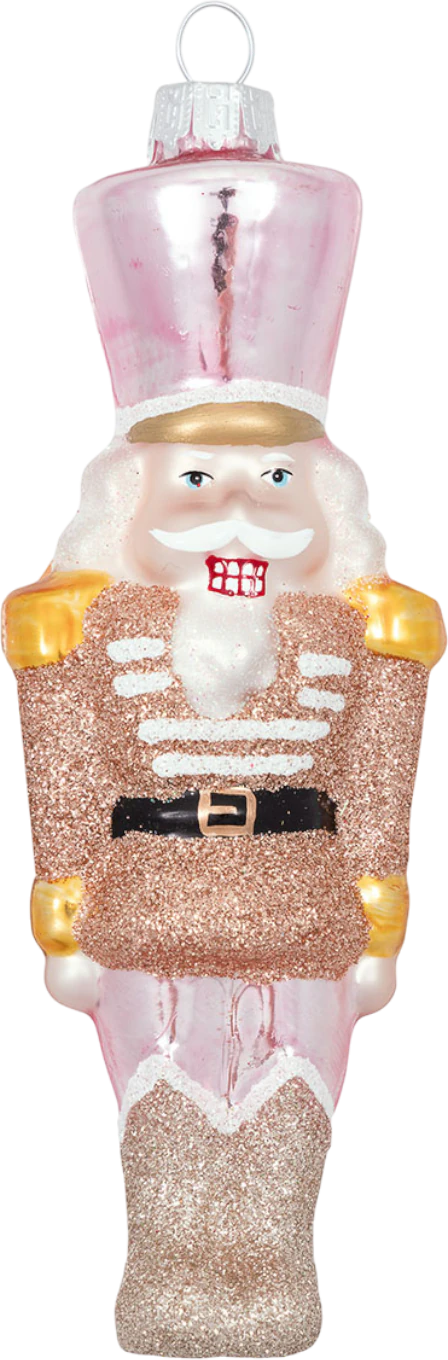 Weihnachtsbaumschmuck Greengate Nussknacker Gold Glas glänzend