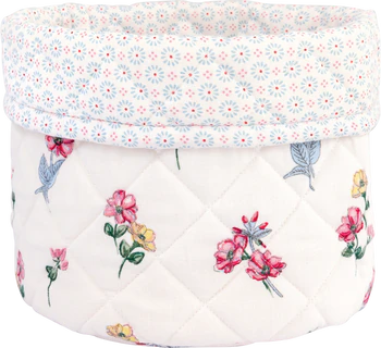 Brotkorb Stoff Greengate Portia Weiß – 100% Baumwolle Floral