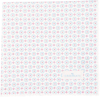 Stoffserviette Greengate Narina hellblau – Baumwolle, Spitzenbesatz