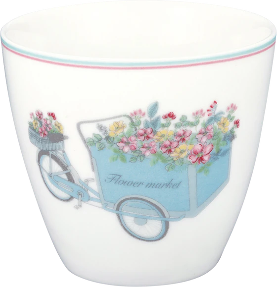 Lattebecher Greengate Portia Flowers Weiß Steinzeug Robust