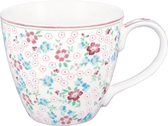 Kaffeebecher Greengate Allyna weiß – Steinzeug floral 300ml