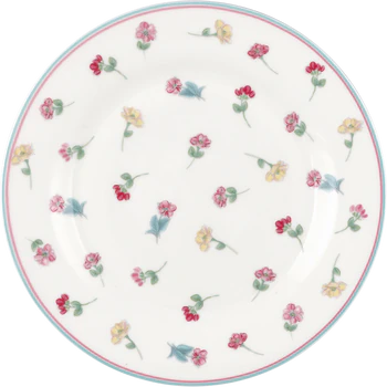Teller Greengate Lianca weiß – Steinzeug & floral 20,2 cm