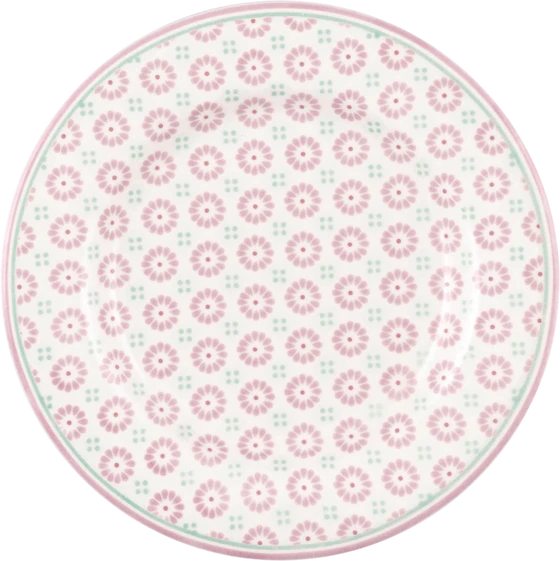 Dessertteller Greengate Narina zartrosa Steinzeug floral