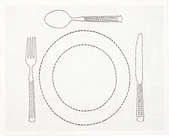 Platzset Greengate Dining Weiß Baumwolle Stickerei