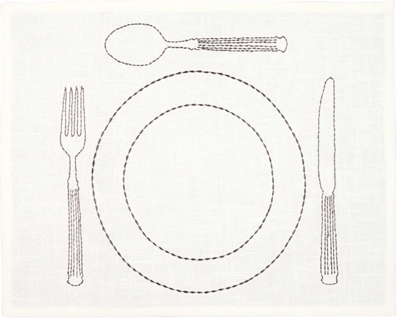 Platzset Greengate Dining Weiß Baumwolle Stickerei