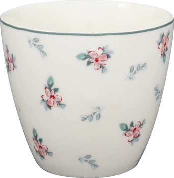 Kaffeebecher Greengate Jalia Weiß – Florales Steingut Design