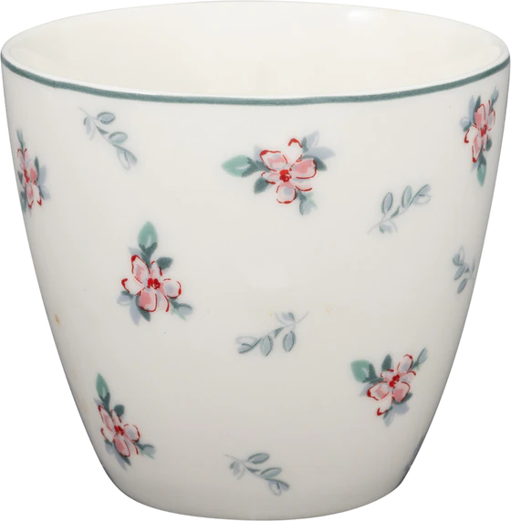 Kaffeebecher Greengate Jalia Weiß – Florales Steingut Design