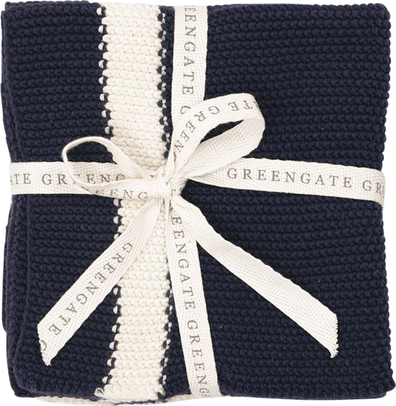 Geschirrtuch-Set Greengate Alice Dunkelblau 3er-Set Baumwolle