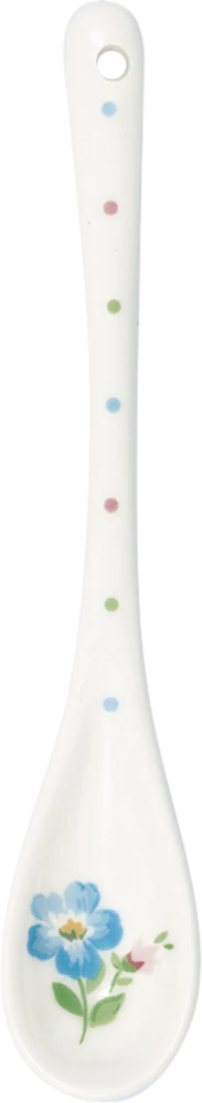 Dessertlöffel Steingut Greengate Rosalia Weiß – Handbemalt & Spülmaschinenfest