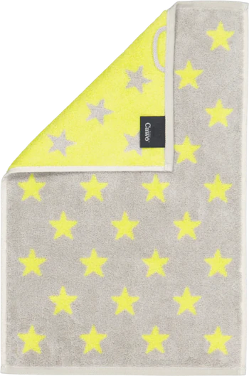 Handtuch Cawö New Stars 6261-75 platin/lime – Saugstark & Hautfreundlich