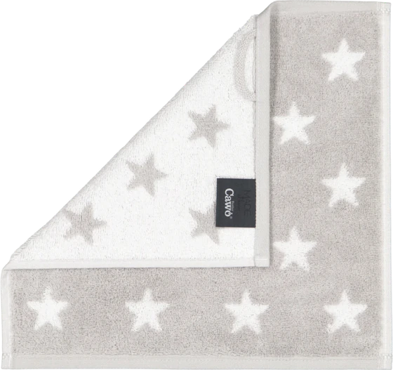 Handtuch Cawö New Stars 6261-76 Platin/Weiß Baumwolle