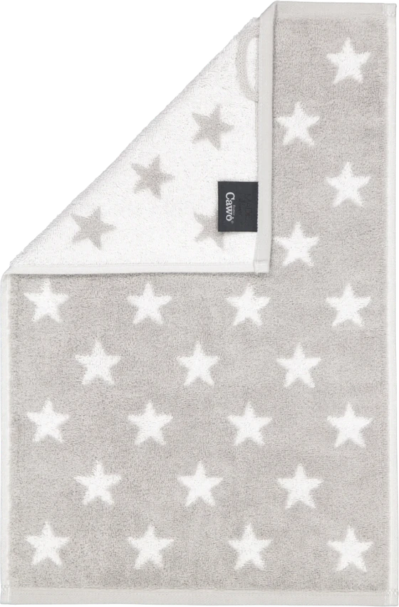 Handtuch Cawö New Stars 6261-76 Platin/Weiß Baumwolle