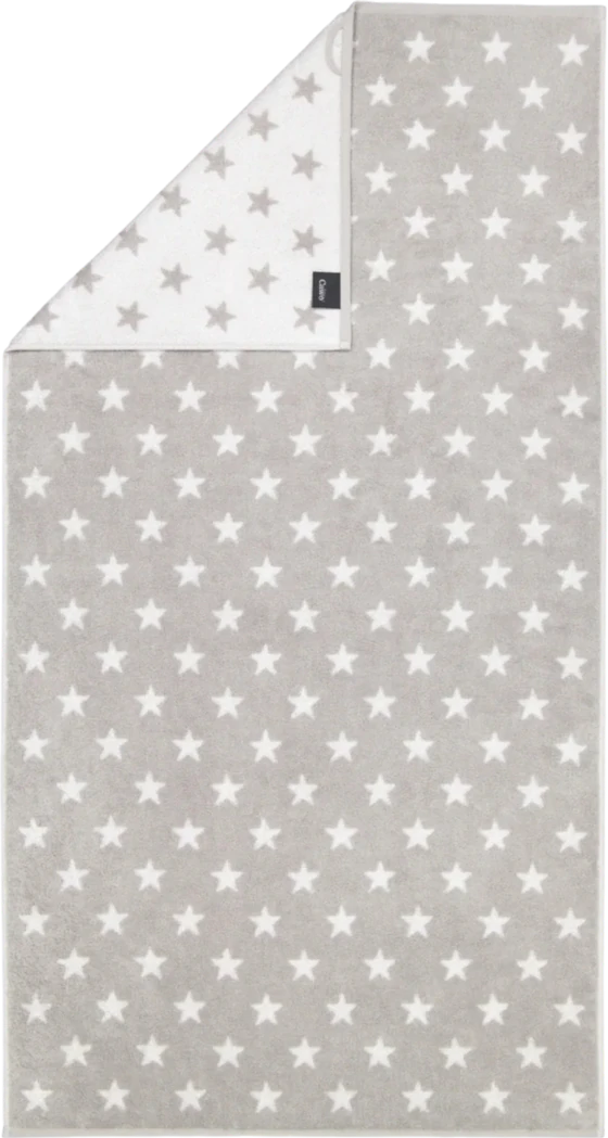 Handtuch Cawö New Stars 6261-76 Platin/Weiß Baumwolle
