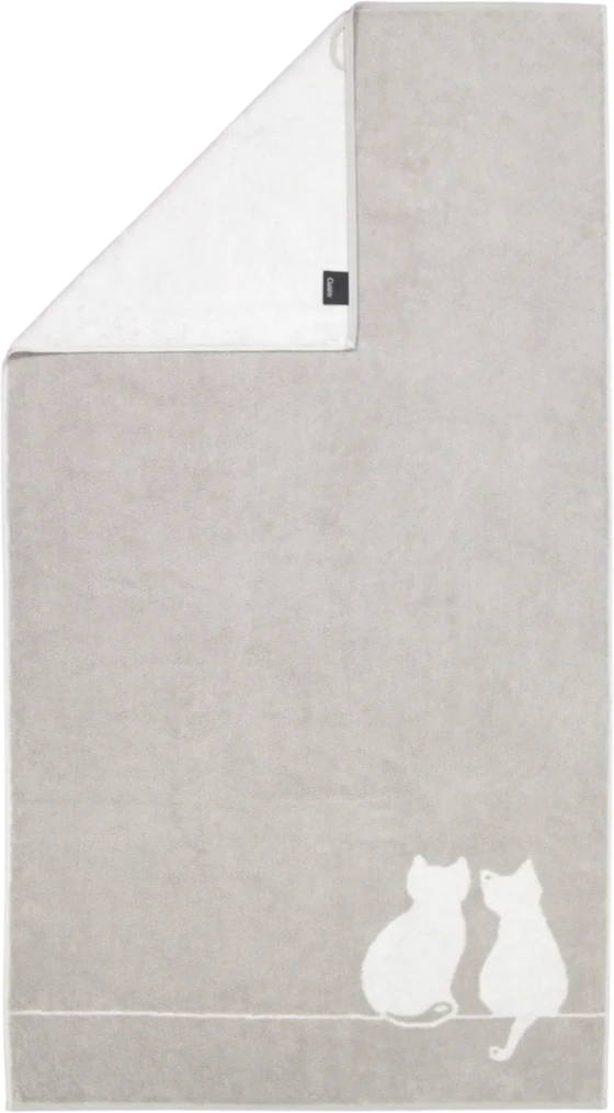Handtuch Cawö Cute Cats 6263-76 Platin/Weiß Baumwolle