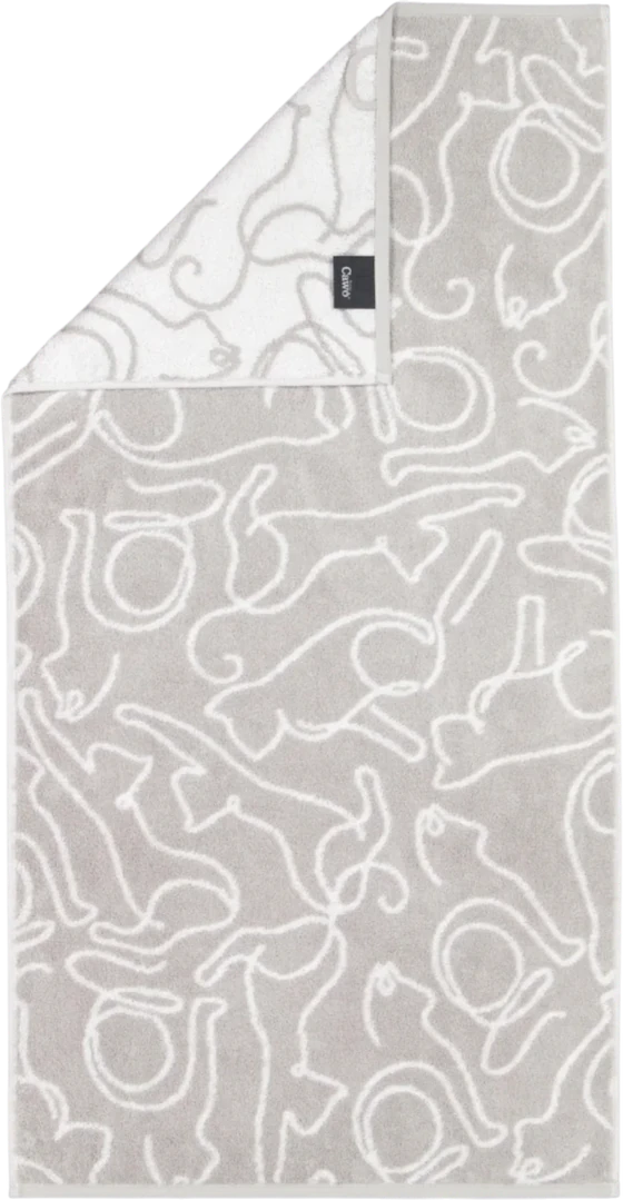 Handtuch Cawö Cute Cats 6264-76 platin/weiß Baumwolle