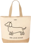Freizeittasche Cawö 55701-39 natur/schwarz Baumwolle Hunde-Print