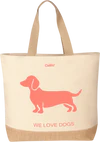 Freizeittasche Cawö 55702 natur pink-orange Baumwolle Hundemotiv