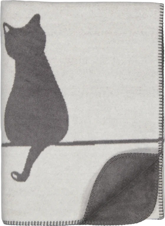 Wohndecke Cawö Cute Cats 62630-70 stein/anthrazit – Weich & Allergikerfreundlich