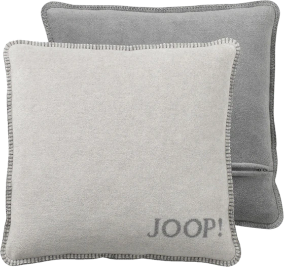 Kissenhülle Joop! Uni Doubleface Rauch-Graphit – Kuschelweich mit Häkelsaum