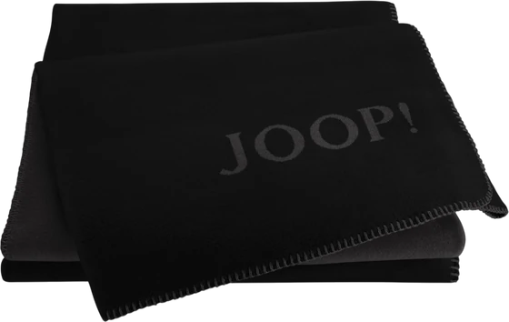 Kuscheldecke JOOP! Uni-Doubleface Schwarz-Anthrazit – Weiche Doubleface-Optik