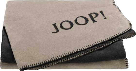 Wohndecke Joop! Uni-Doubleface-Stein-Anthrazit Doubleface-Look Baumwolle