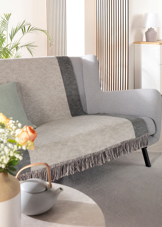 Sesselschoner Biederlack Cover Salt&Pepper Cotton Silber – Wärmend & Pflegeleicht