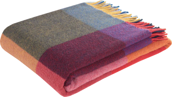 Fransenplaid Biederlack Plaid-Bright Square – Luxuriöser Kaschmir-Mix