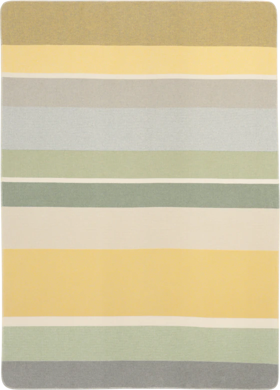 Wohndecke Baumwolle Biederlack Stripe Delight Gelb-Grün