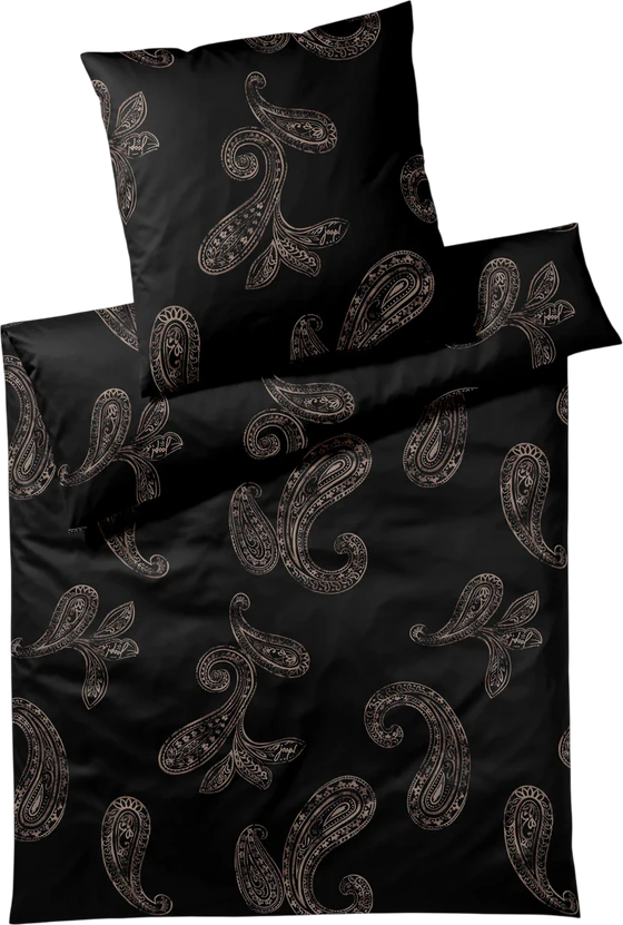 Bettwäsche-Garnitur Joop! 4120-9 Schwarz Paisley Mako-Satin