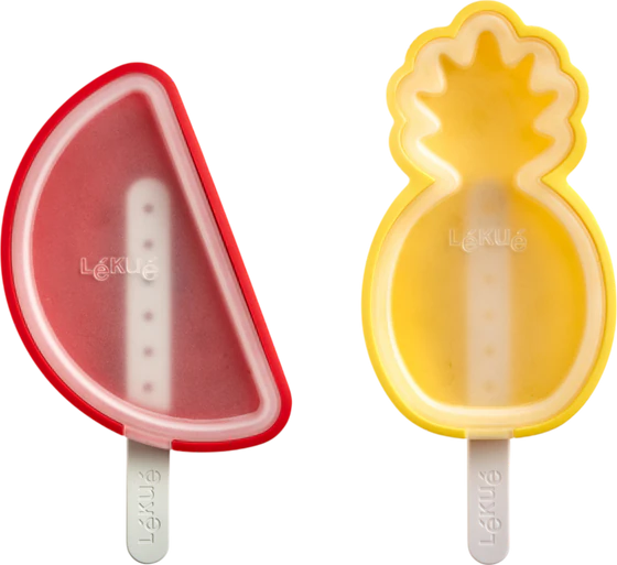 Wiederverwendbare Eisformen Lekue Tropische Stieleisformen 4er-Set BPA-frei