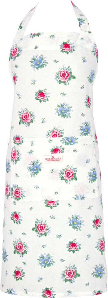 Küchenschürze Greengate Alivia Weiß – 100% Baumwolle, Skandi-Chic