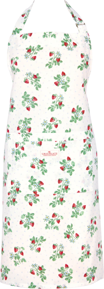 Küchenschürze Greengate Apron Berry Weiß Baumwolle – Verstellbar
