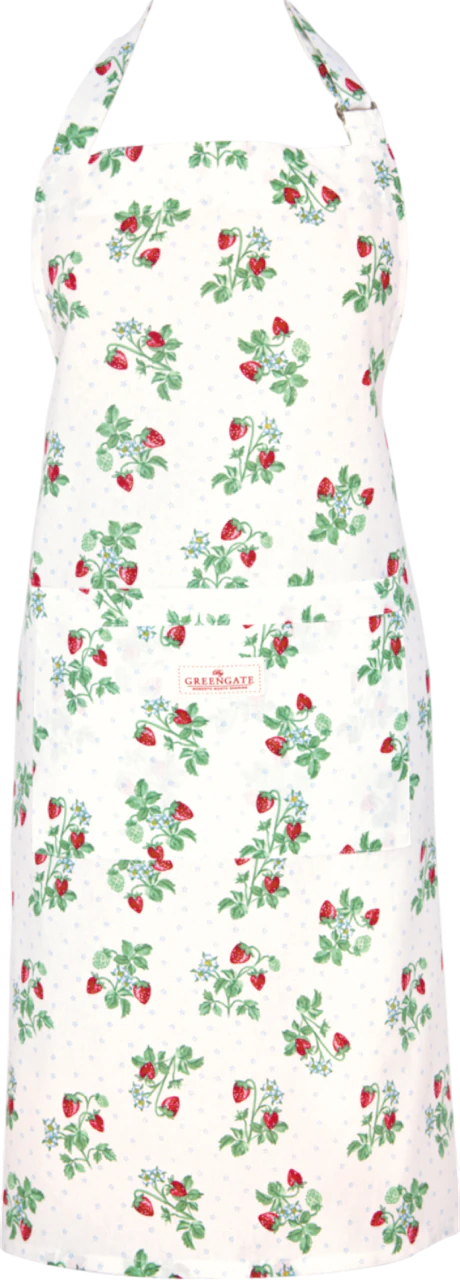 Küchenschürze Greengate Apron Berry Weiß Baumwolle – Verstellbar