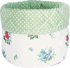 Brotkorb Greengate Alivia weiß Baumwolle floral stabil