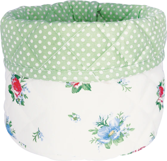 Brotkorb Greengate Alivia weiß Baumwolle floral stabil