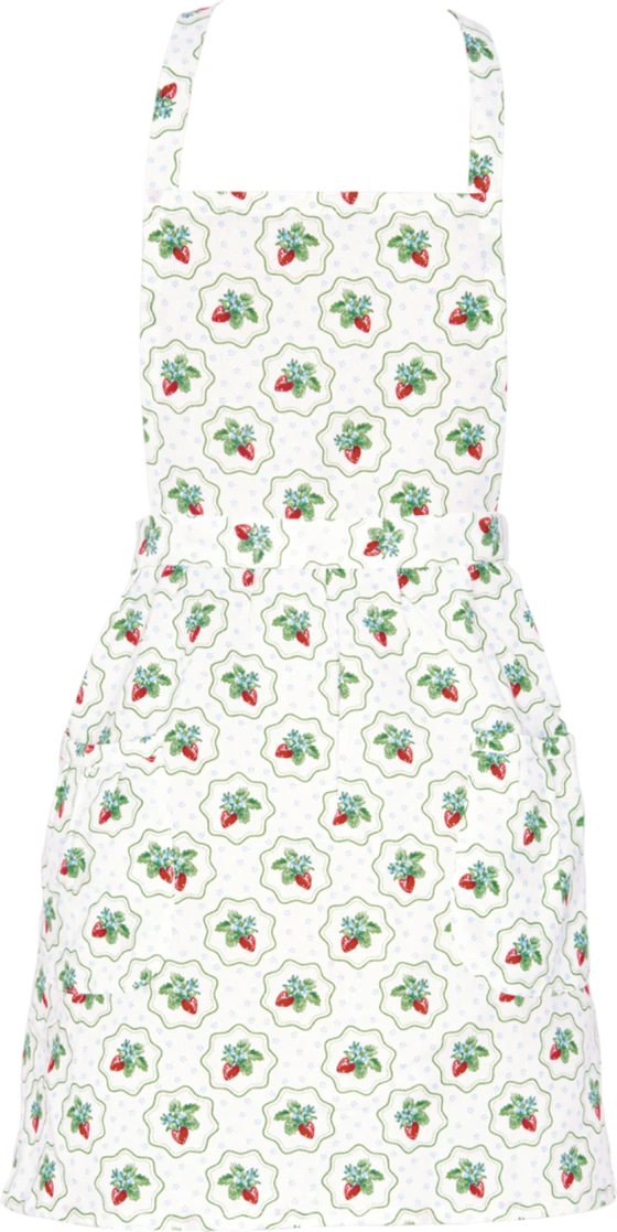 Kinderschürze Greengate Berry petit white – 100% Baumwolle