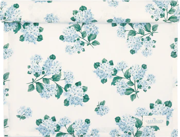 Tischläufer Greengate Liliana Weiß – Florales Design Baumwolle