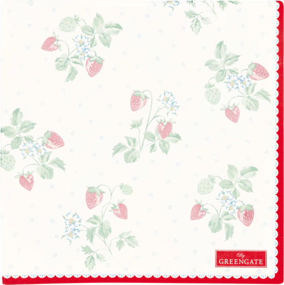 Papierservietten Greengate Berry white 33cm 20 Stk FSC