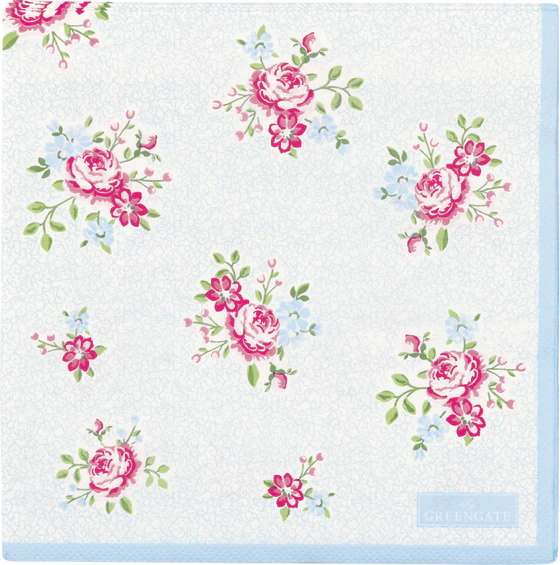 Papierservietten Greengate Nikolina Hellblau 20 Stk – FSC-zertifiziert
