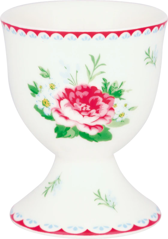 Eierbecher Greengate Alivia Weiß – Porzellan mit Blumenmuster
